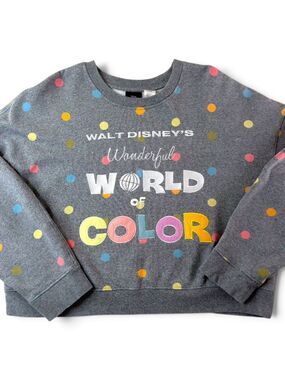 disney 100 wonderful world of color polka dot sweatshirt gray xl